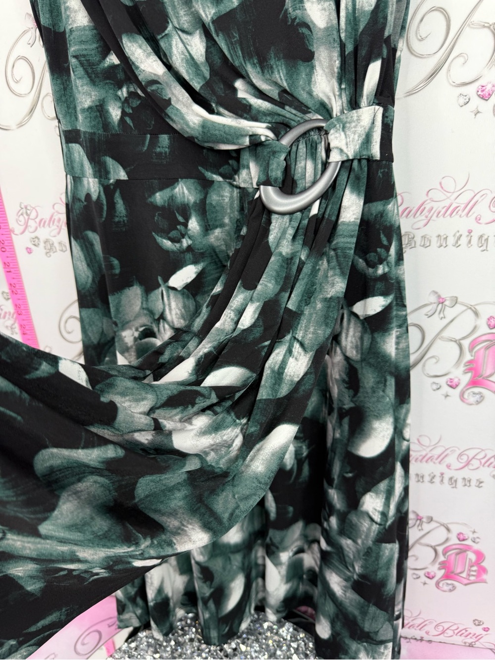 Ricki's Dark black and White Sleeveless Ring-Belted Midi Dress brand new - Picture 8 of 14